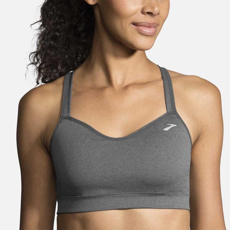 Brooks Women's Uprise Crossback Running Bra - Grey (NQOZ46719)